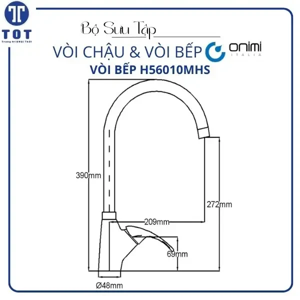 Vòi bếp nóng lạnh ONIMI H56010MHS