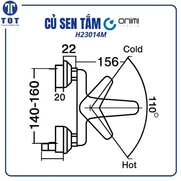 Củ sen tắm nóng lạnh ONIMI H23014M