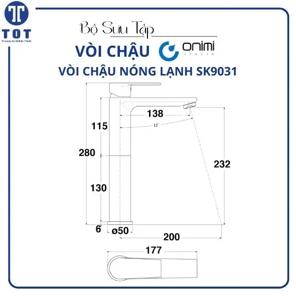 Vòi chậu nóng lạnh ONIMI SK9031