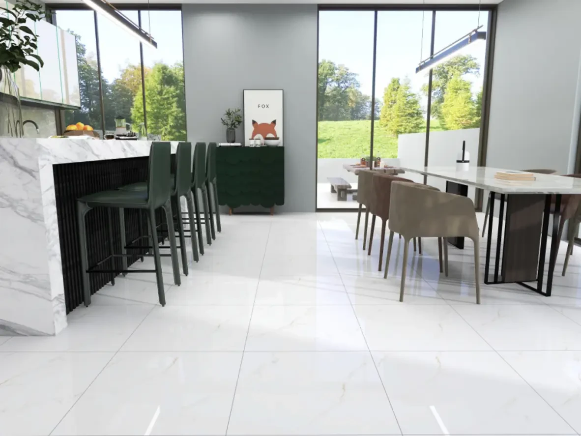 gạch lát nền giả vân trắng