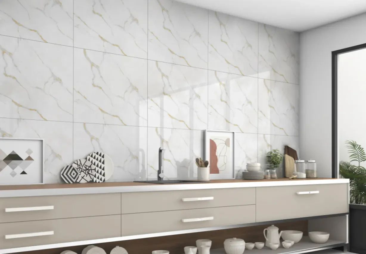 gạch ốp tường giả vân trắng