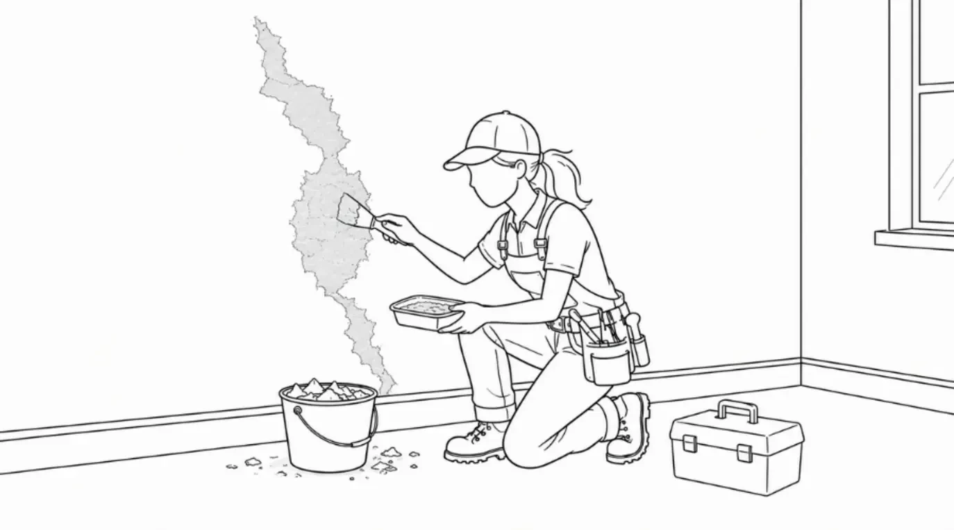 Bước 4 - Trám vá và xử lý vết nứt