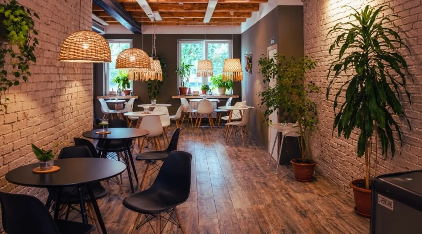 Gạch giả gỗ cho quán cà phê