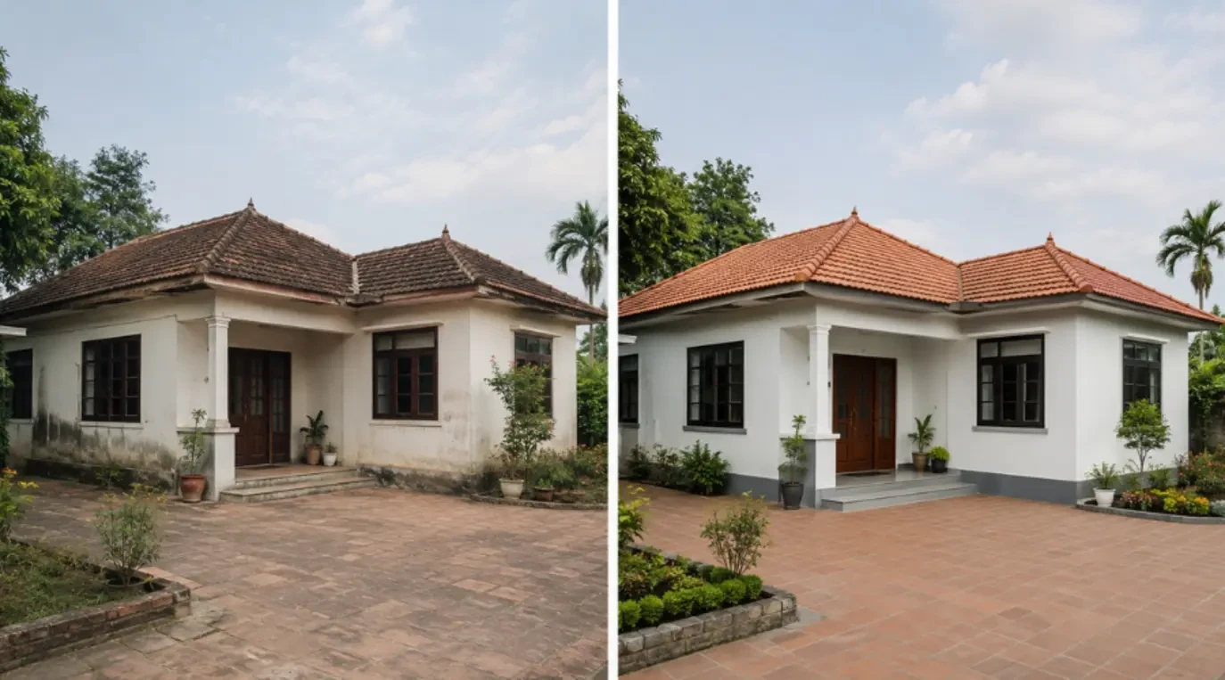 Công trình ngói lợp mái nhà cần cải tạo