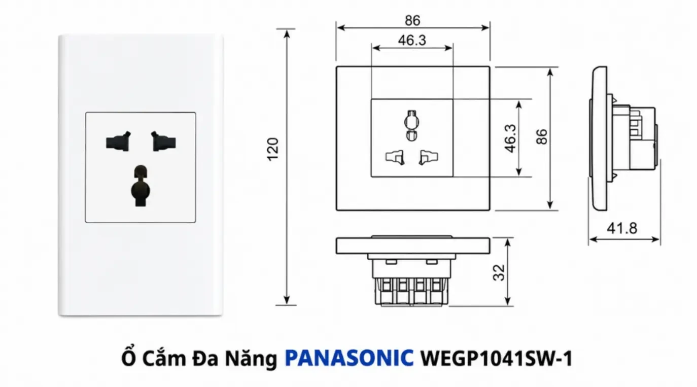 Ổ cắm đa năng Panasonic WEGP1041SW-1