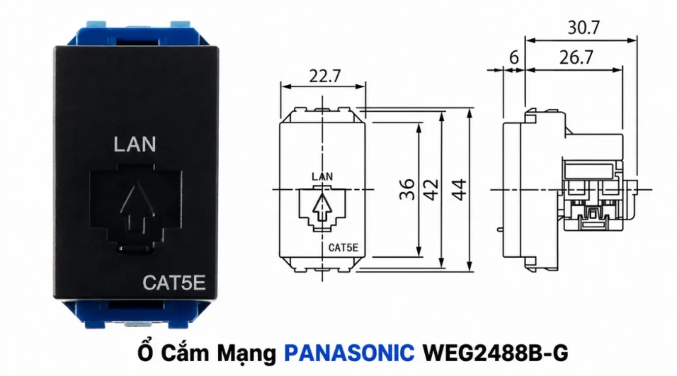 Ổ cắm mạng Panasonic WEG2488-G