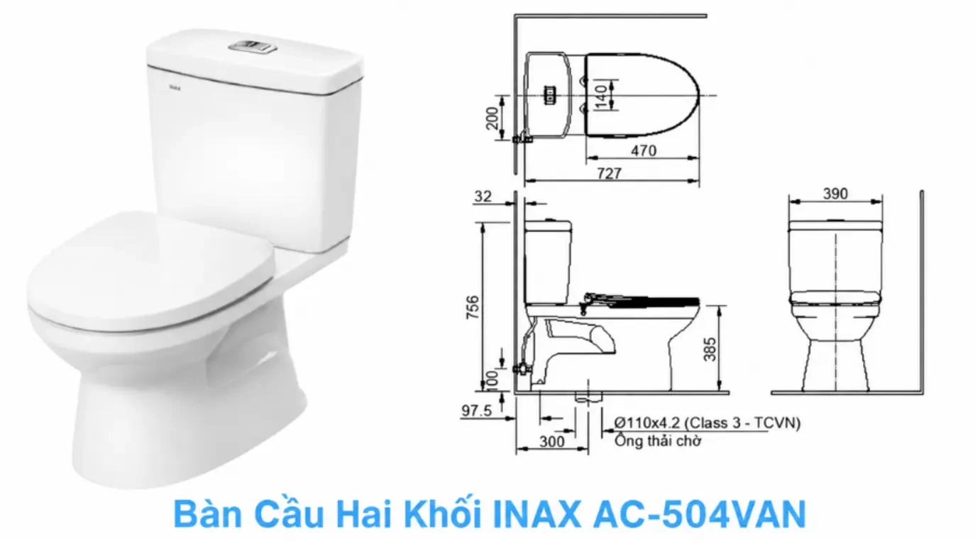 Bàn cầu hai khối Inax AC-504VAN