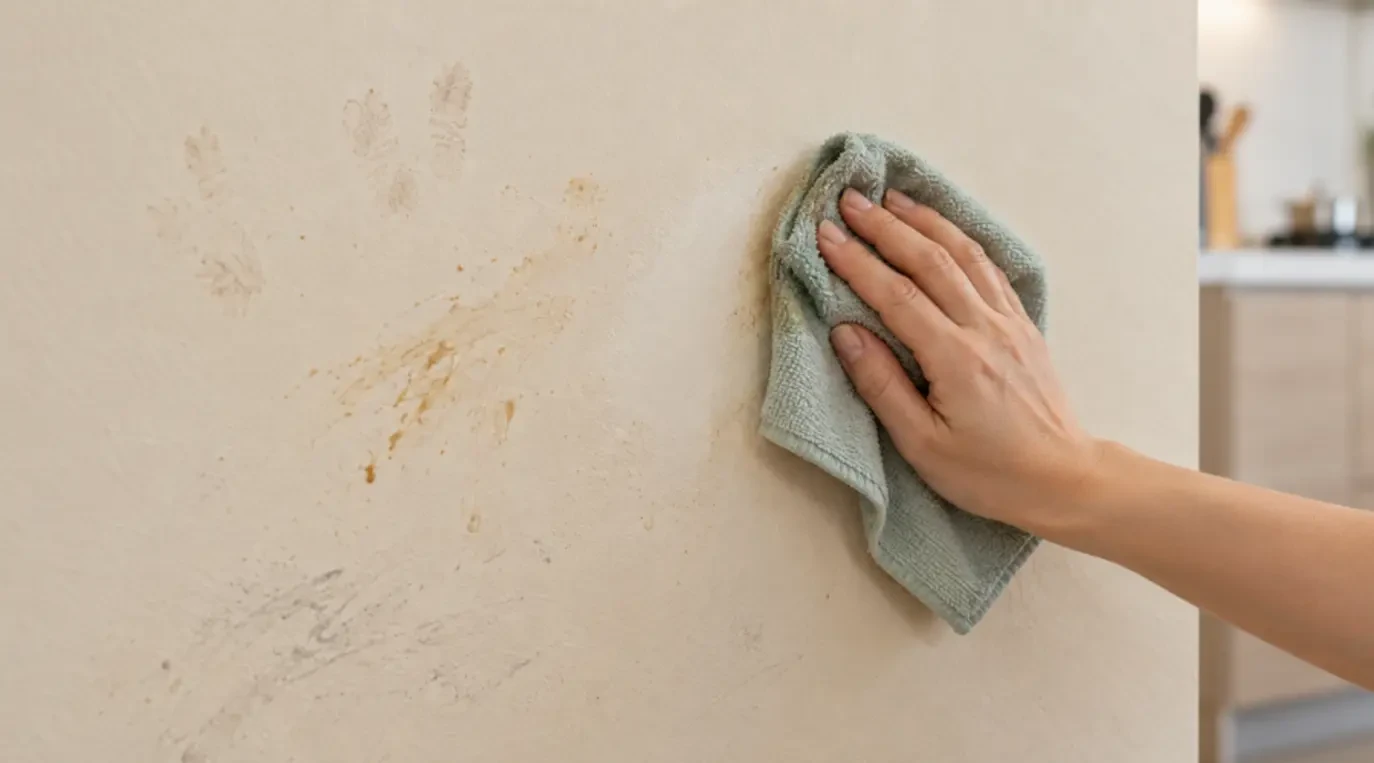 Bề mặt tường mới nhưng bị bẩn