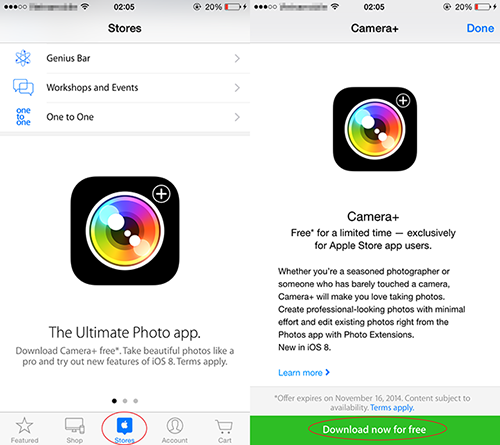 Tải về Camera+ trên App Store miễn phí