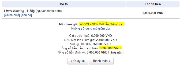 Coupon Vhost