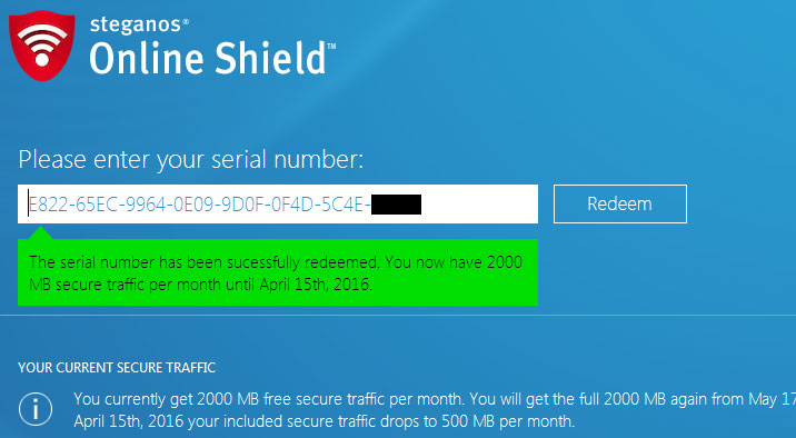 Kích hoạt phần mềm Steganos Online Shield VPN