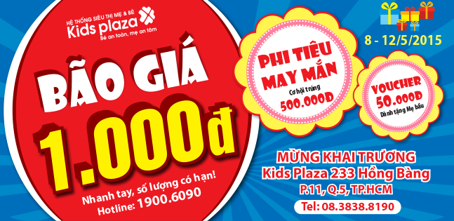 KidsPlaza khuyến mãi giảm giá shock chỉ từ 1.000