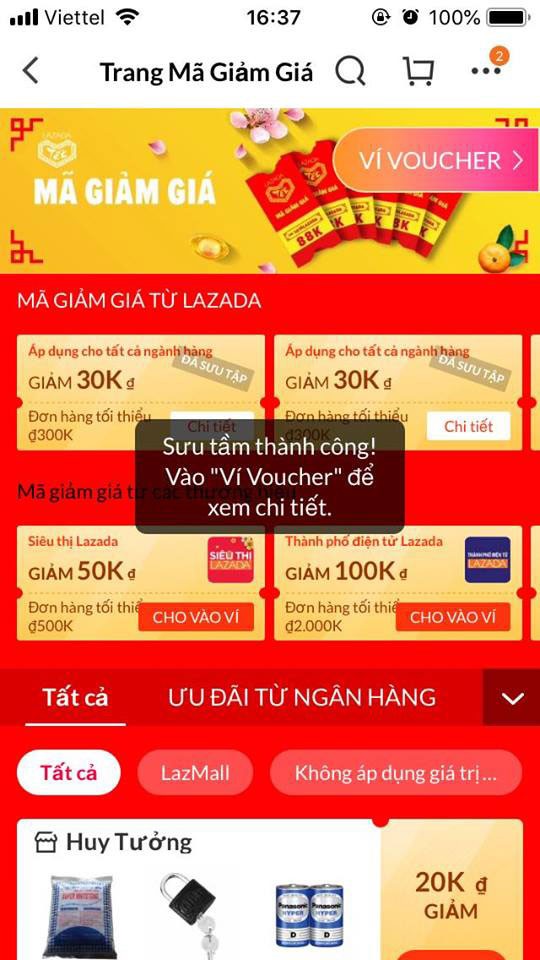 mã giảm giá Lazada