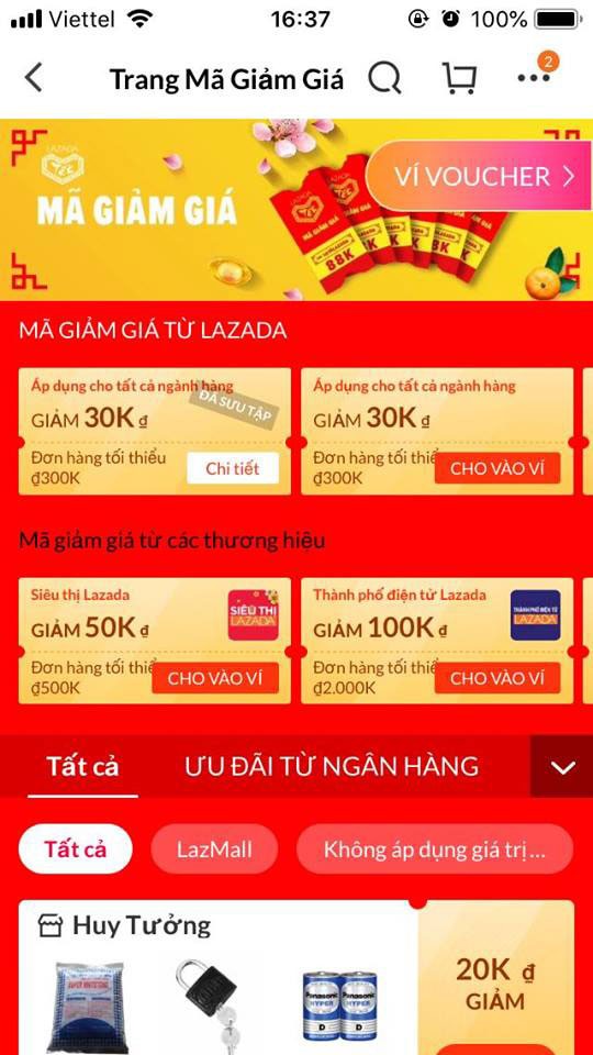 mã giảm giá Lazada