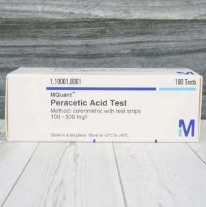 Peracetic Acid Test Method: colorimetric with test strips 5 - 10 - 20 - 30 - 50 mg/l MQuantTM