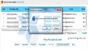 Hướng dẫn lấy lại mật khẩu người sử dụng, Cập nhật lại mật khẩu NSD