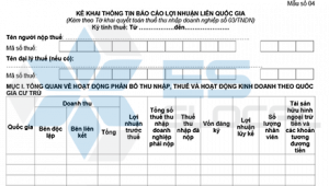 Mẫu số 04 kèm theo Nghị định 20 năm 2017