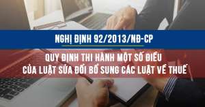 Nghị định 92/2013/NĐ-CP về thuế GTGT và thuế TNDN