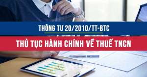 Thông tư 20/2010/TT-BTC hướng dẫn thủ tục hành chính về thuế thu nhập cá nhân