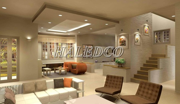 Đèn LED âm trần HLDQ MEGA-24 chiếu sáng phòng khách