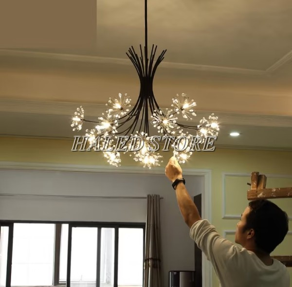 Đèn chùm ngôi sao phòng ngủ ánh sáng trắng ấm