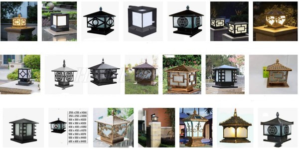 Giá đèn trụ cổng vuông tùy vào kích thước, kiểu dáng và công suất
