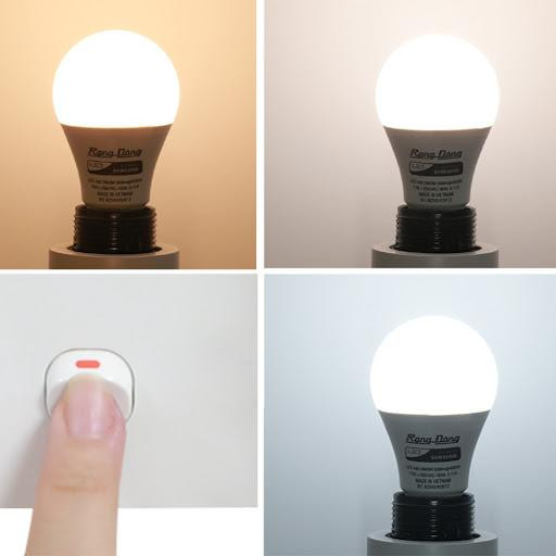 Đèn LED 3 màu Rạng Đông có thể điều chỉnh 3 chế độ màu sắc chỉ với 1 nút bấm.