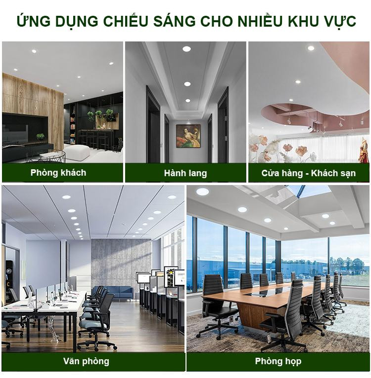 Đèn LED 7W của Rạng Đông được dùng trong rất nhiều công trình khác nhau.