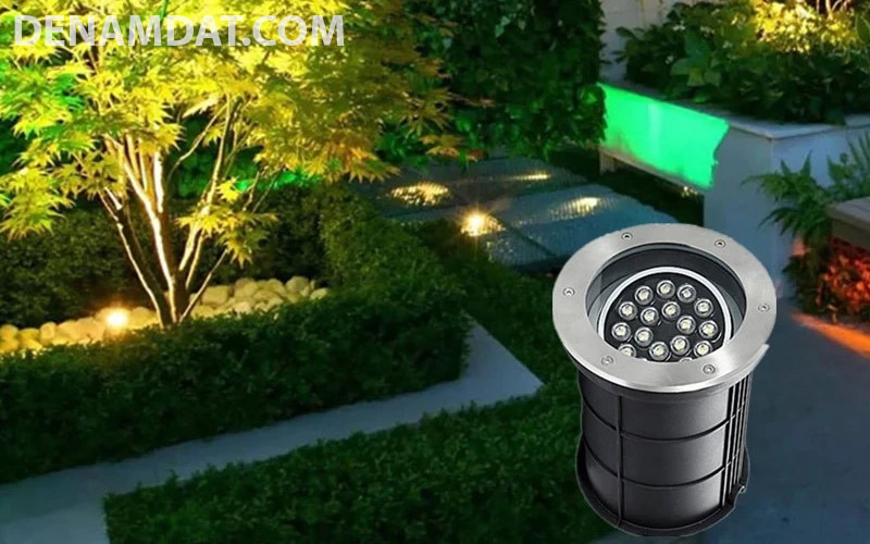 Đèn LED âm đất chiếu điểm hiện đang rất được ưa chuộng trong trang trí cảnh quan.