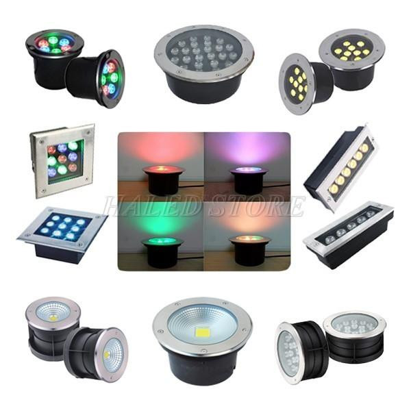Đèn LED âm đất đa dạng về kiểu dáng và công suất. 