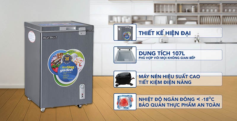 Tủ đông gia đình Hòa Phát sở hữu nhiều ưu điểm nổi trội