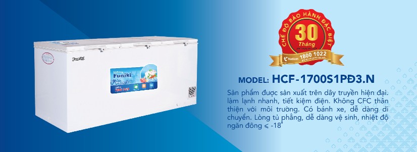 Tủ đông 3 cánh Hòa Phát HCF-1700 S1PĐ3.N