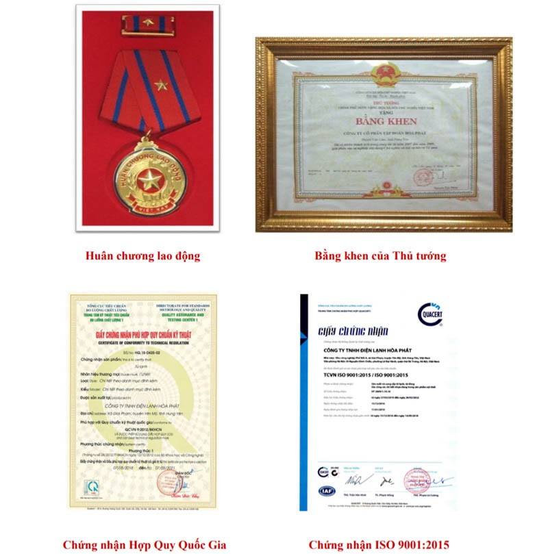 Chứng nhận và bằng khen của Hòa Phát