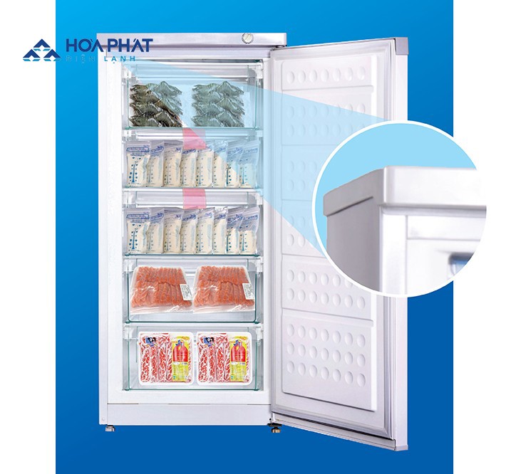 Tủ đông Hòa Phát có lớp cách nhiệt dày giúp giữ nhiệt và bảo quản thực phẩm tốt hơn