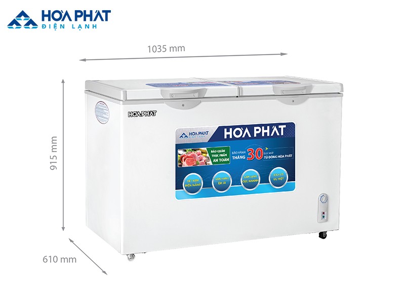 Tủ đông HCFI 506S2Đ2 205 lít, có cả ngăn đông và ngăn mát, 2 cánh mở nên rất phù hợp để thay thế cho tủ lạnh ở các gia đình đông người
