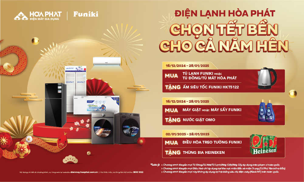 CHƯƠNG TRÌNH KHUYẾN MÃI TẾT 2025 “CHỌN TẾT BỀN CHO CẢ NĂM HÊN” (16/12/2024 - 28/01/2025)