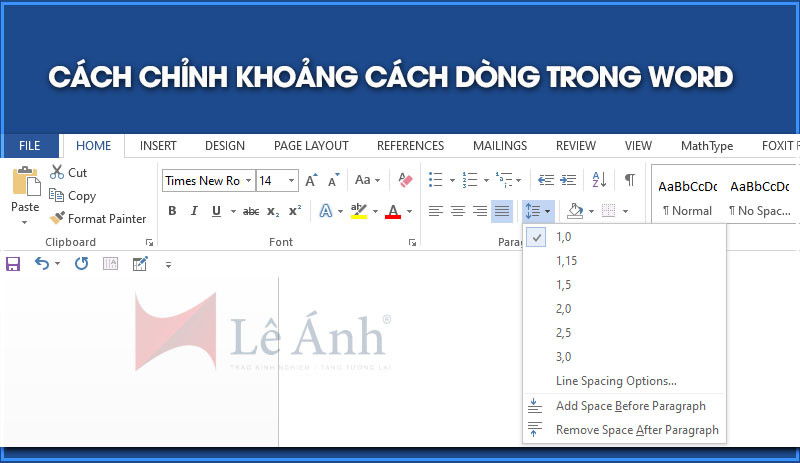 Cách chỉnh khoảng cách dòng trong word