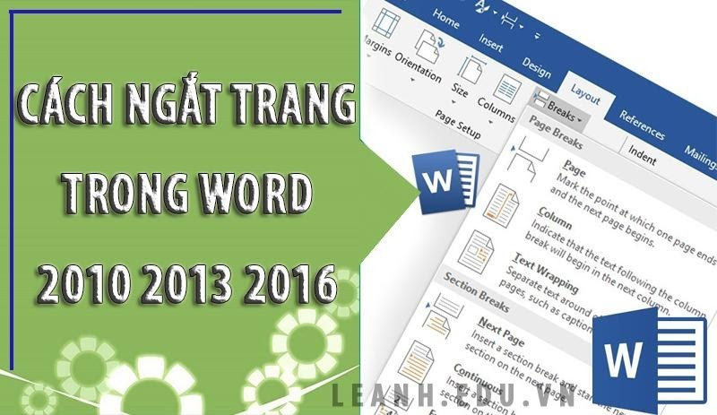 Cách ngắt trang trong word