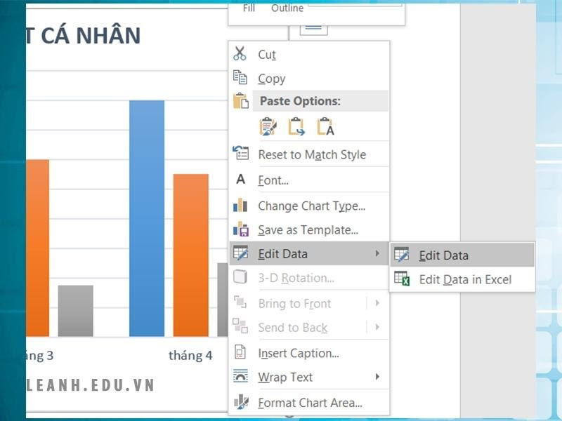 Cách vẽ biểu đồ cột ghép trong word 2010