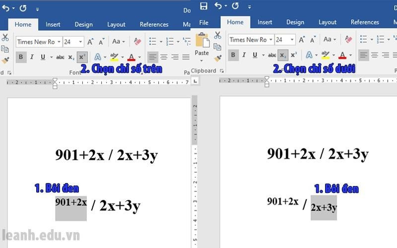 Cách viết phân số trong word 2016