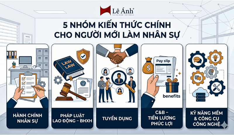 5 nhóm kiến thức chính cho người mới làm nhân sự