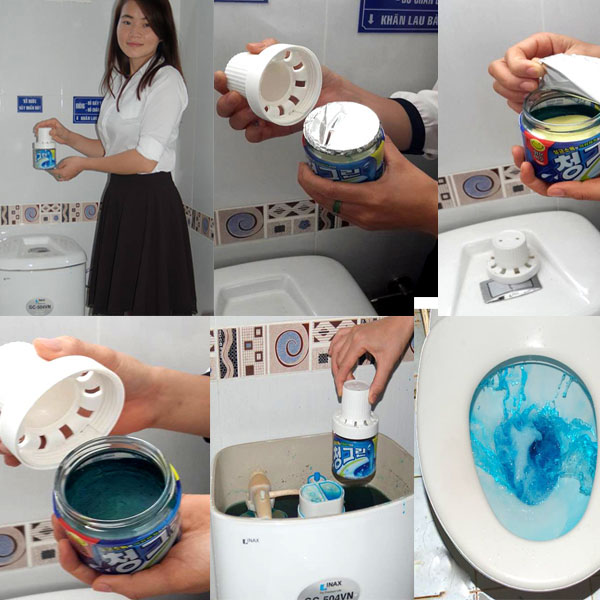 Cách sử dụng chai thả bồn cầu Cách sử dụng chai thả bồn cầu