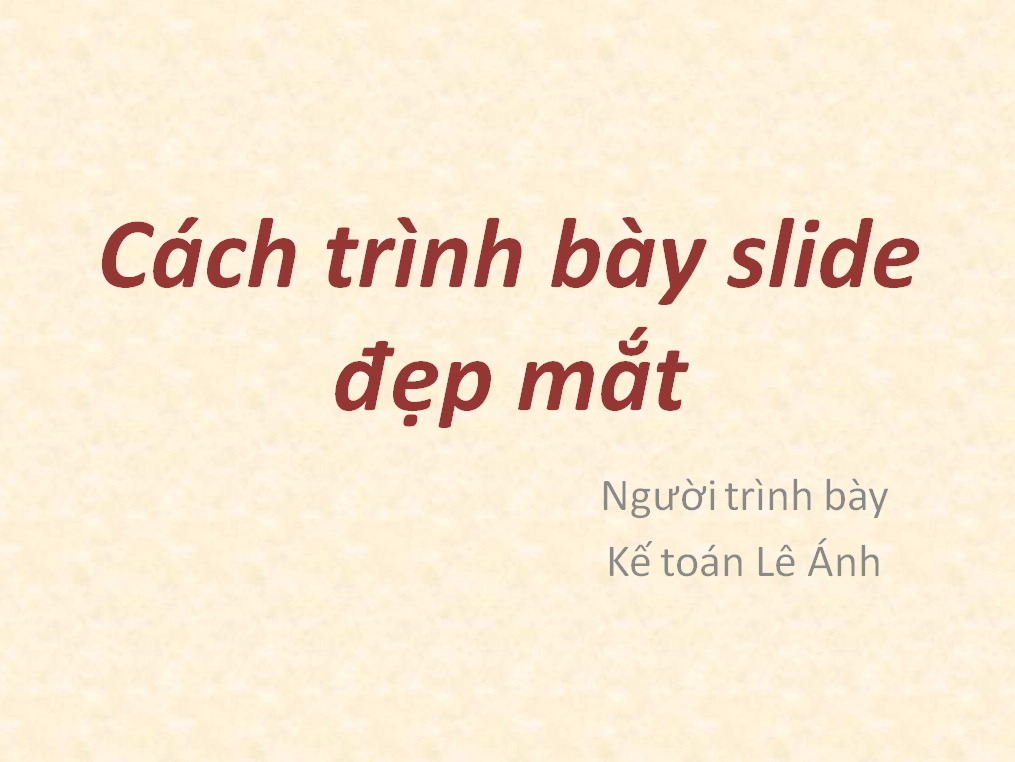 Màu sắc trên một slide