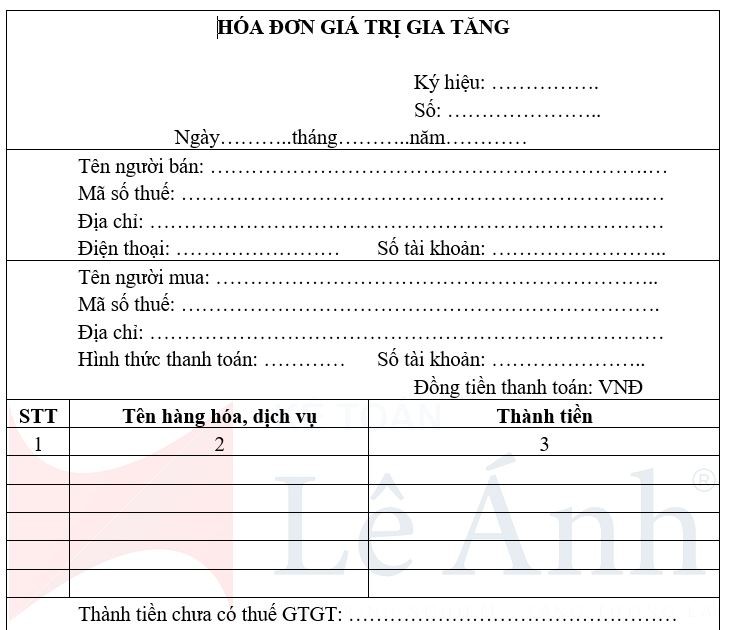 Mẫu số 01/GTGT-ĐT hóa đơn điện tử giá trị gia tăng