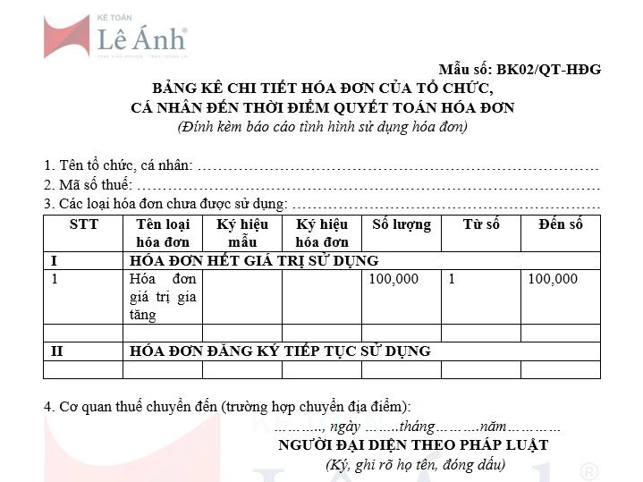 Mẫu số BK02/QT-HĐG theo nghị định 123/2020/NĐ-CP