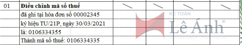 Lập hóa đơn điều chỉnh