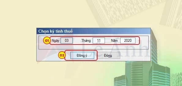 Chọn kỳ tính thuế