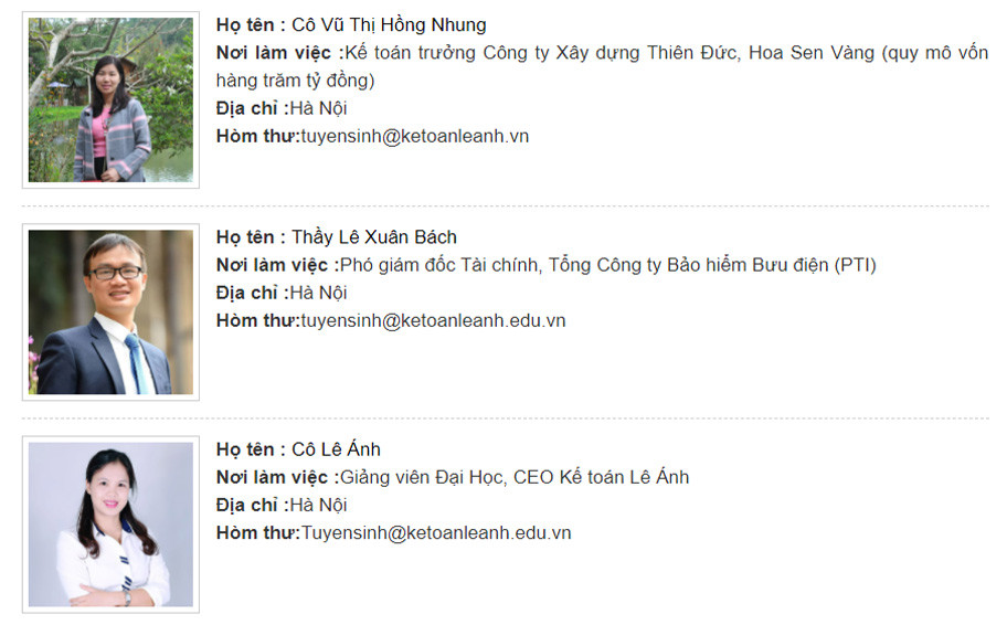 Giảng viên lớp học kế toán ngắn hạn tại Lê Ánh