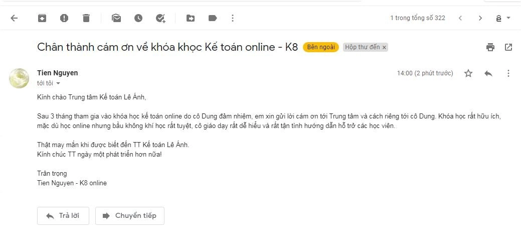 Phản Hồi Khóa Học Kế Toán Online