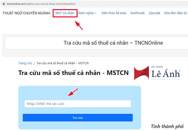 Tra cứu mã số thuế cá nhân online